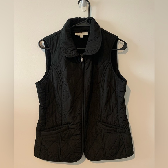 Talbots Jackets & Blazers - Talbots Petite Black Quilted Vest Size 8P NWOT